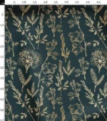 Elegant Flower Garden Patterned Navy Blue Floor Upholstery Fabric - Image 3