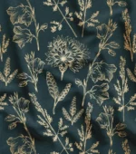 Elegant Flower Garden Patterned Navy Blue Floor Upholstery Fabric - Image 4