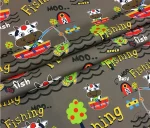 Fisherman Cow Themed Children's Fabric - Image 4