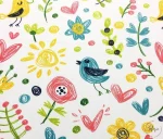 Flower and Heart Patterned Children's Curtain Fabric - Image 3