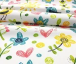 Flower and Heart Patterned Children's Curtain Fabric - Image 4
