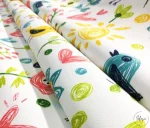 Flower and Heart Patterned Children's Curtain Fabric - Image 5