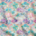 Gold-lined sequined upholstery fabric.
