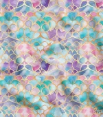Gold-lined sequined upholstery fabric.