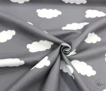 Gray and White Cloudy Upholstery Fabric - Image 3