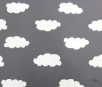 Gray and White Cloudy Upholstery Fabric