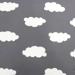 Gray and White Cloudy Upholstery Fabric