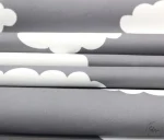 Gray and White Cloudy Upholstery Fabric - Image 7