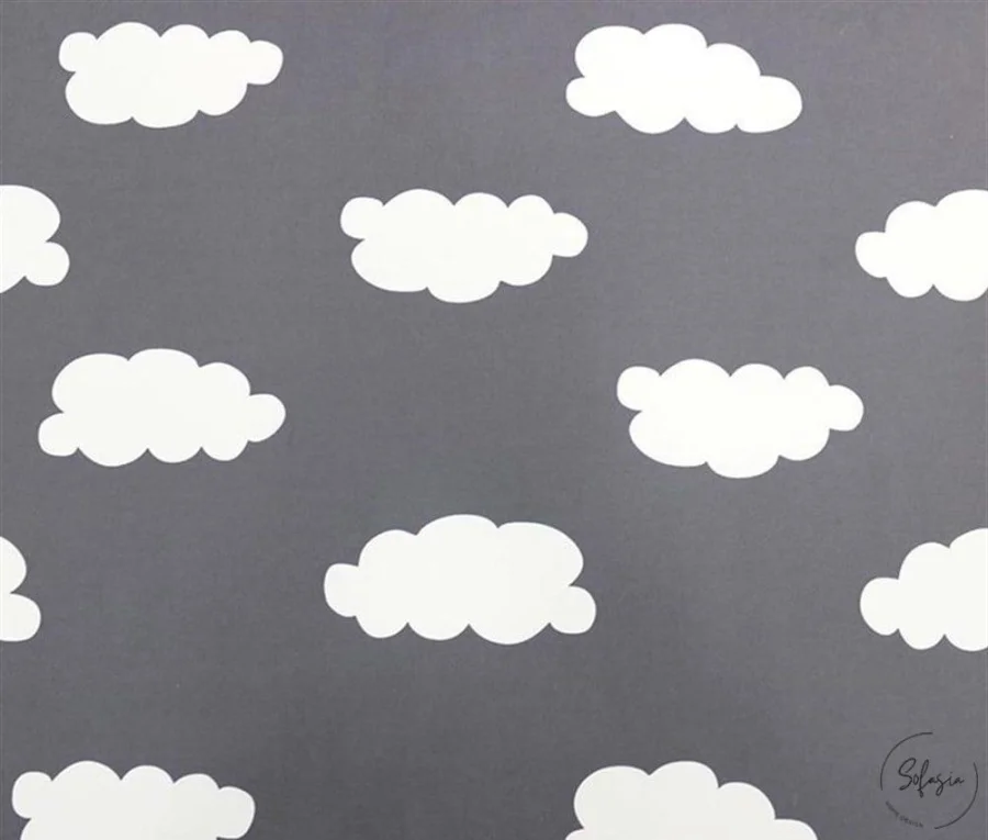 Gray and White Cloudy Upholstery Fabric Gray and White Cloudy Upholstery Fabric - Image 1