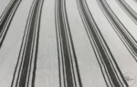 Gray and White Striped Upholstery and Drapery Fabric - Linen Look - Image 3