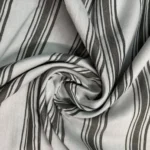 Gray and White Striped Upholstery and Drapery Fabric - Linen Look