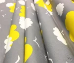 Gray and Yellow Cloudy Children's Room Upholstery Fabric - Image 6