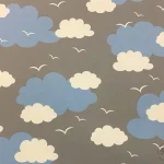 Grey Blue Cloudy Upholstery Fabric