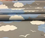 Grey Blue Cloudy Upholstery Fabric - Image 4