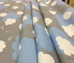 Grey Blue Cloudy Upholstery Fabric - Image 5