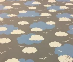 Grey Blue Cloudy Upholstery Fabric - Image 6