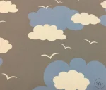 Grey Blue Cloudy Upholstery Fabric - Image 8