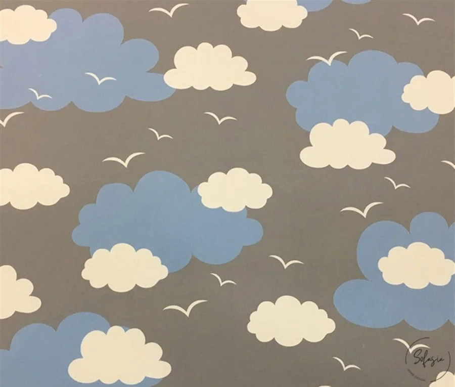 Grey Blue Cloudy Upholstery Fabric Grey Blue Cloudy Upholstery Fabric - Image 1