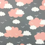 Grey Pink Cloudy Upholstery Fabric