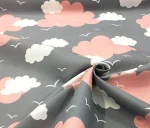 Grey Pink Cloudy Upholstery Fabric - Image 4