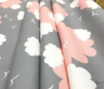 Grey Pink Cloudy Upholstery Fabric - Image 5