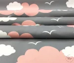 Grey Pink Cloudy Upholstery Fabric - Image 6