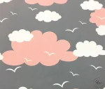 Grey Pink Cloudy Upholstery Fabric - Image 7