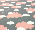 Grey Pink Cloudy Upholstery Fabric - Image 8