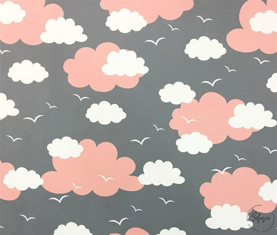 Grey Pink Cloudy Upholstery Fabric Grey Pink Cloudy Upholstery Fabric - Image 1