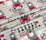 Grey Striped Children's Seat Upholstery Fabric - Image 3