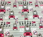 Grey Striped Children's Seat Upholstery Fabric