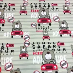 Grey Striped Children's Seat Upholstery Fabric