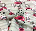 Grey Striped Children's Seat Upholstery Fabric - Image 4