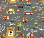 Helicopter-themed children's upholstery fabric. - Image 3