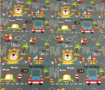 Helicopter-themed children's upholstery fabric.