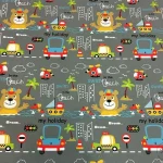 Helicopter-themed children's upholstery fabric.