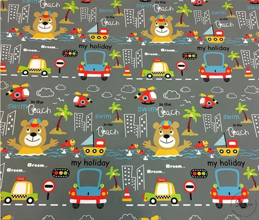 Helicopter-themed children's upholstery fabric. Helicopter-themed children's upholstery fabric. - Image 1