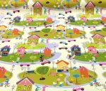 Houses and Cars Patterned Children's Curtain Fabric - Image 4