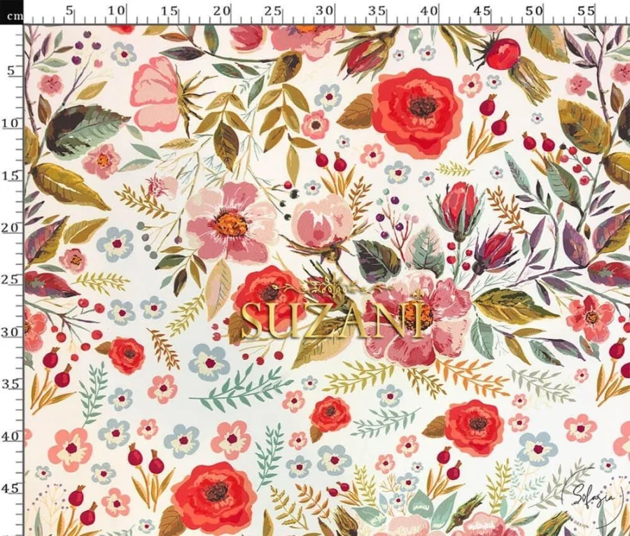 Light-colored floral patterned upholstery fabric. Light-colored floral patterned upholstery fabric. - Image 1