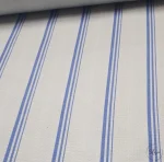 Linen Effect Blue Striped Fabric - Image 3