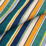 Linen-Look Colorful Striped Curtain Fabric