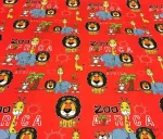 Lion Pattern Red Children's Room Sofa Fabric - Image 3
