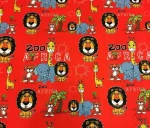 Lion Pattern Red Children's Room Sofa Fabric