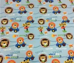 Lion-themed children's curtain fabric.