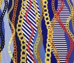Multicolored Chain Pattern Upholstery Fabric - Image 4