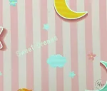 Pink Striped Children's Curtain Fabric - Image 3