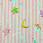 Pink Striped Children's Curtain Fabric