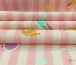 Pink Striped Children's Curtain Fabric - Image 6