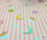 Pink Striped Children's Curtain Fabric - Image 7