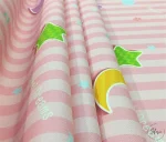 Pink Striped Children's Curtain Fabric - Image 9